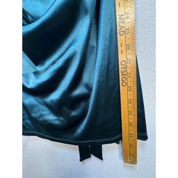 B. Darlin Womens Satin Strappy Ruched Dress Size M Emerald Green Sexy - Picture 11 of 12